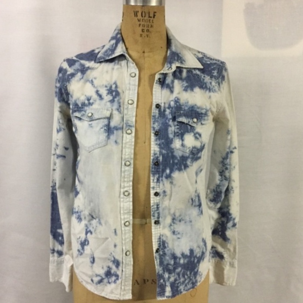 American Eagle Denim Bleached Shirt